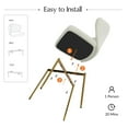 thumbnail image 5 of Modern Velvet Accent Chair Upholstered Small Vanity Chair Bedroom Living Room Ivory, 5 of 12