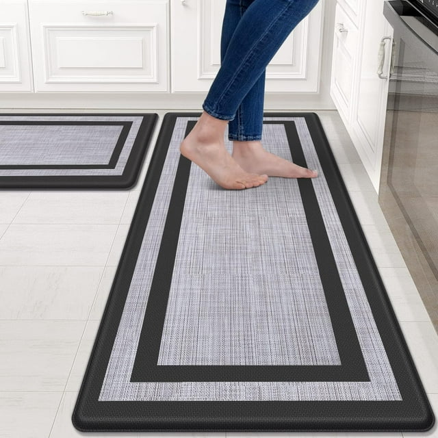 Tapis de Cuisine 2 Pcs, Tapis de Cuisine Coussiné Anti-Fatigue pour