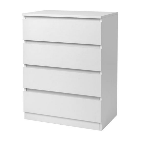 FCH Wood Simple 4-Drawer Dresser White as picture