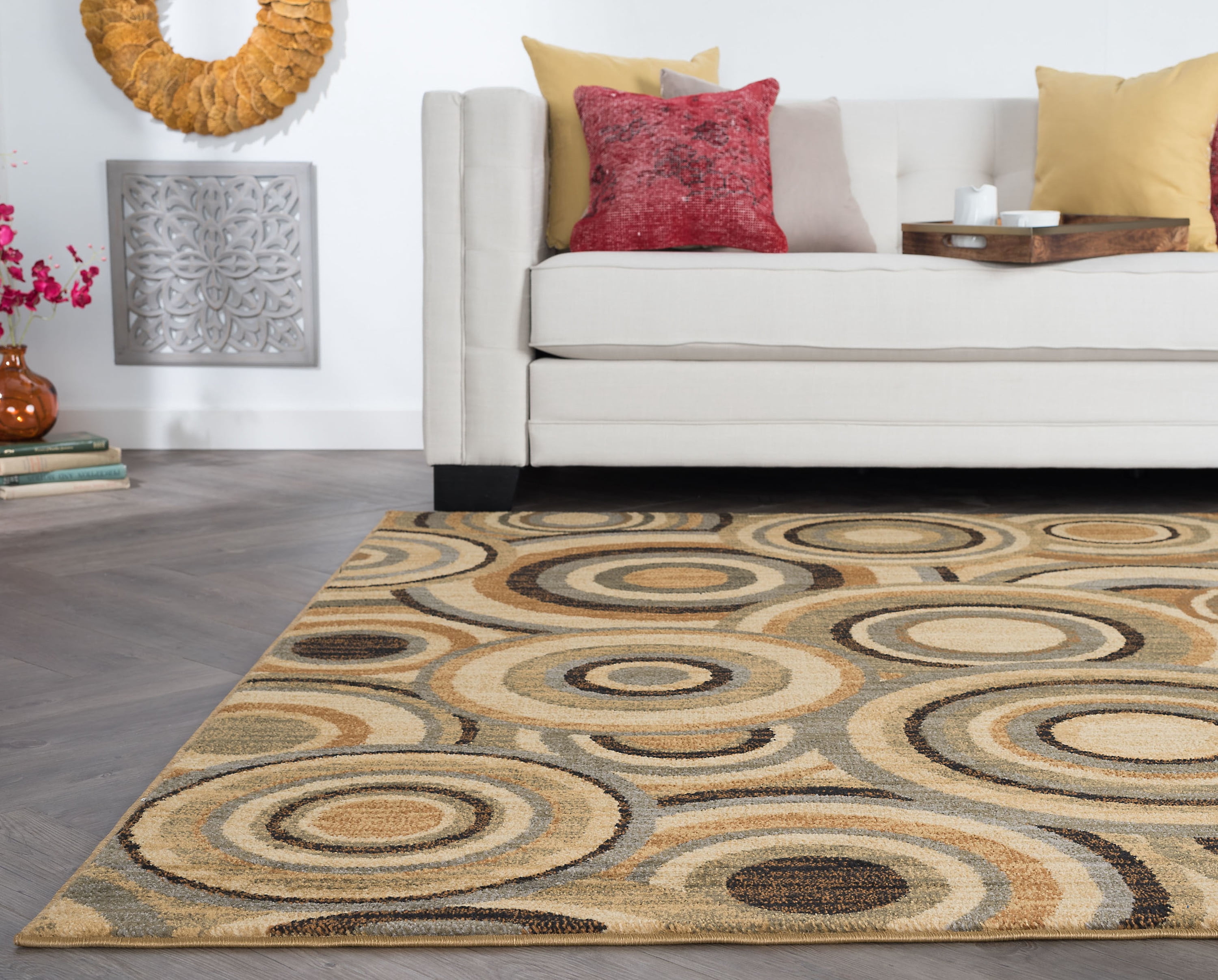 Elegance Contemporary 9' x 12.6' Multi-Color Polypropylene Indoor Area Rug