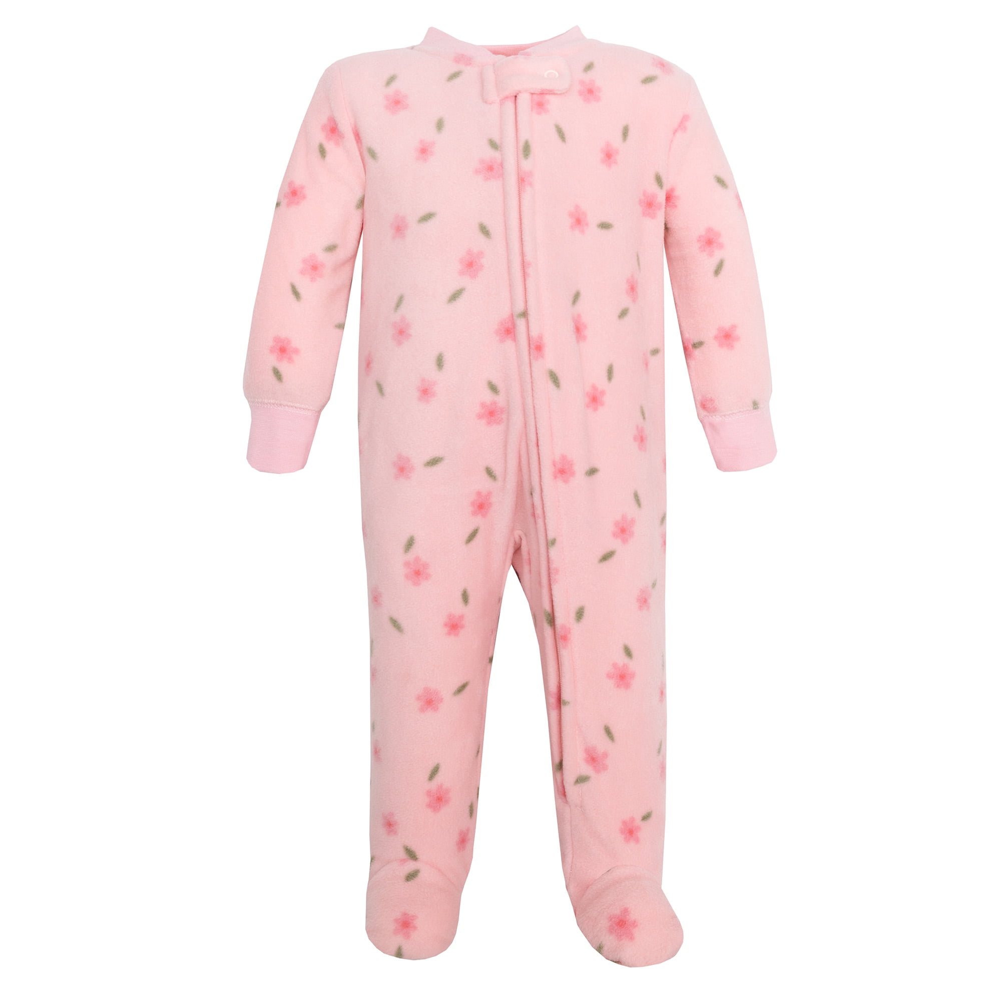 Hudson Baby Infant Girls Fleece Sleep and Play, Family Floral, 6-9 Months