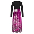 thumbnail image 5 of Edvintorg Maxi Dress for Women Women's Christmas Print Party Wedding Guest Dresses Loose Crew Neck Long Sleeve Casual Long Dress, 5 of 5