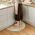 thumbnail image 4 of Half Circular Door Mat 16"x24", Wild Plant Absorbent Non Slip Welcome Mats for Front Door, Vintage Botanical Leaves Yellow Diatomaceous Entryway Rug for Bathroom Kitchen Apartment Entrance, 4 of 9