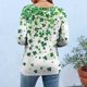 thumbnail image 2 of TaTaai Women's Fashion St. Patrick's Day Unstructured Print Loose Casual Round Neck 3/4 Sleeve T-Shirt Pullover Gift, 2 of 6