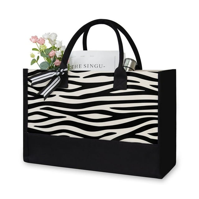 Fashion Shoulder Bag Hit Color Women Shopping Tote Handbags (Zebra Pattern)