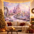thumbnail image 3 of Armchair Bookshelf Cat with Fairy Tale Spired Castle, Cozy Dark Academia for Book Lovers, Reading Nook Wall Decor, Valentine'S Day Gift, Tapestry Wall Hanging for Bedroom and Dorm, 3 of 7
