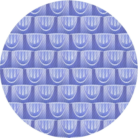Ahgly Company Indoor Round Patterned Pastel Blue Area Rugs, 8' Round