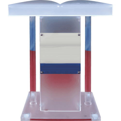 SS11283 Clear Acrylic Frosted Glass Lectern Podium Speaker Soap Box Stand In Cardboard Cutout Standee Standup