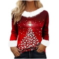 thumbnail image 2 of Craaazy Women's Fashionable Christmas Printed Casual Long Sleeved Round Neck Winter Warm Pullover Tops Gifts, 2 of 6