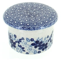 Blue Rose Polish Pottery Elizabeth French Butter Dish