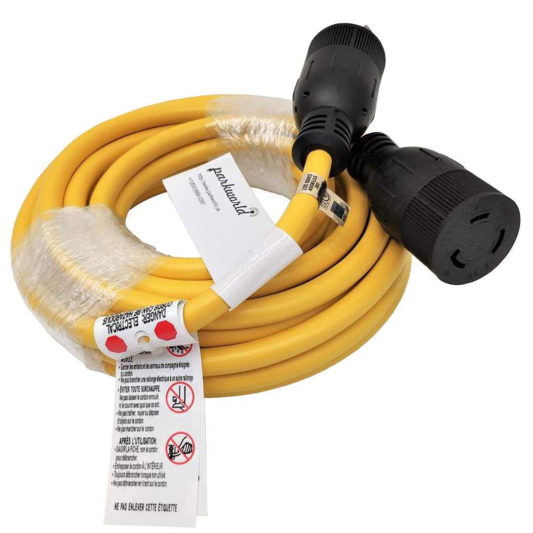 Parkworld 61742 NEMA L5-20 Extension Cord, Locking 3-Prong, 20 AMP, 125 Volts, 5000 Watts (25FT)