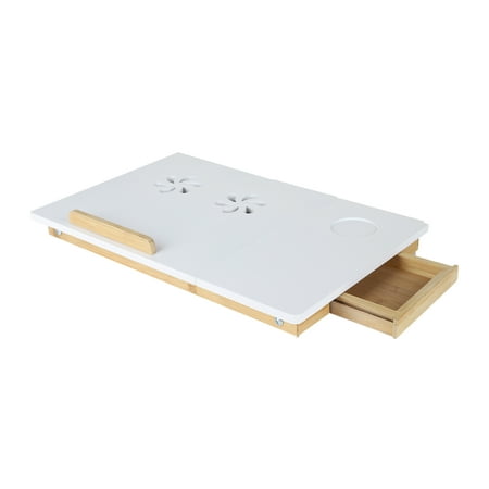 Mind Reader - Bamboo Laptop Cooling Tray - White
