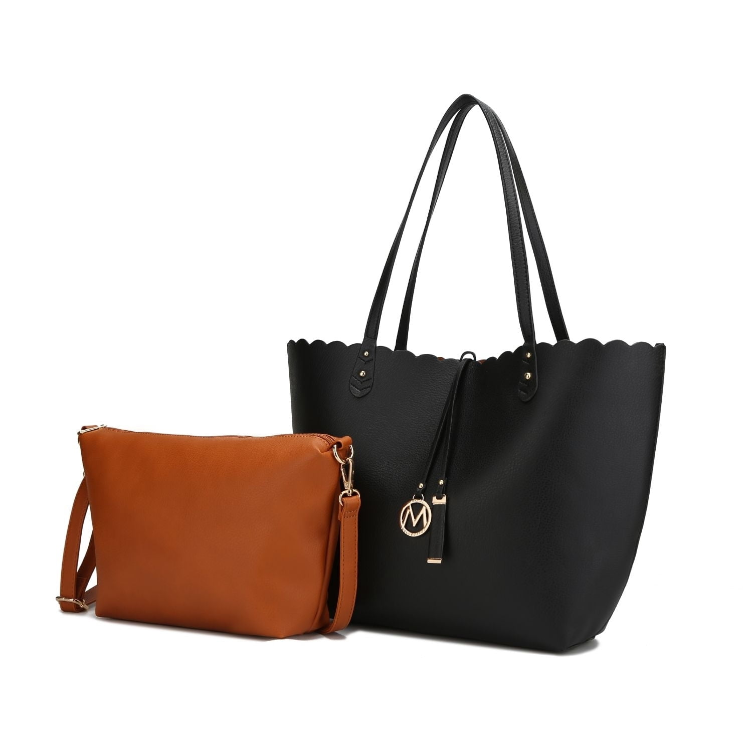 Amahia Reversible Shopper Tote Shoulder Handbag with Cosmetic Pouch by Mia K.