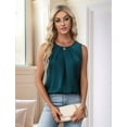 thumbnail image 3 of Women'S Silk Satin Tank Top Summer Business Casual Outfit 2025 Sleeveless Work Dressy Shirt Blue XL, 3 of 7