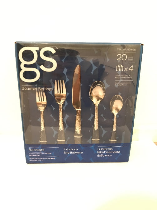 gs Gourmet Settings Moonlight Hammered Knives Stainless Flatware Lot of 4 