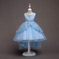 thumbnail image 2 of Vestido de princesa de diamantes para niñas de Europa y Estados Unidos, vestido de cola de encaje esponjoso, 2 of 6