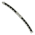 thumbnail image 4 of Chisel  Stainless Steel Brushed, Polished Black IP-plated and Cubic Zirconia Bracelet, 4 of 5