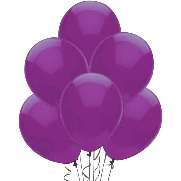 PMU 10 Inches Round Crystal Purple Latex Balloon Pkg/12