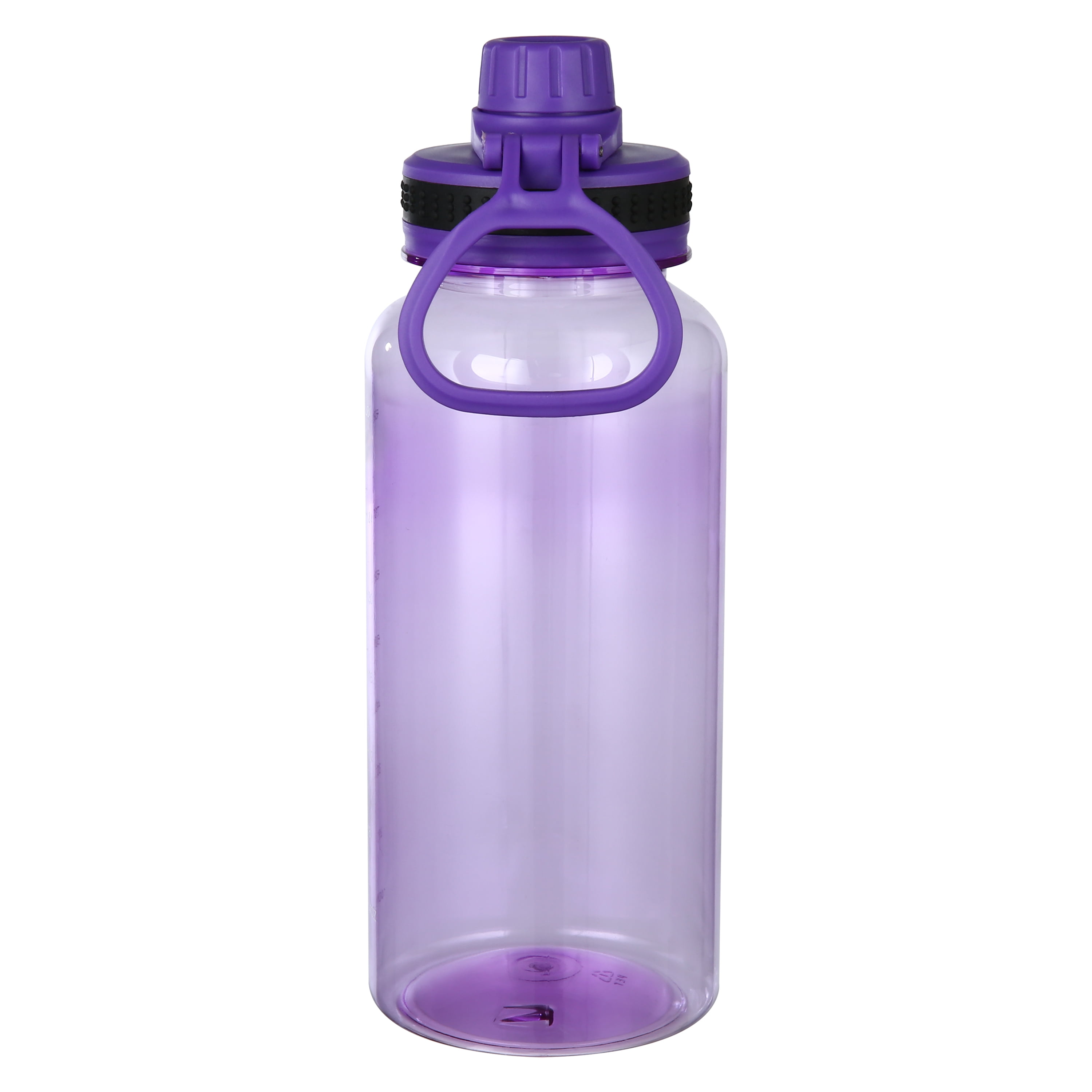 Mainstays 34oz Purple Plastic Wide Mouth Sports Water Bottle with Twist Top Lid, MS Black Sports Bottle