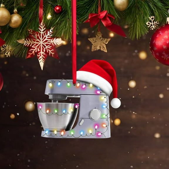 hulanddfd Christmas Baking Mixerss Ornament, 2D Flat Ornament Stand Mixers Christmas Decoration Pendant for Xmas Souvenirs Gifts and Xmas Decor A