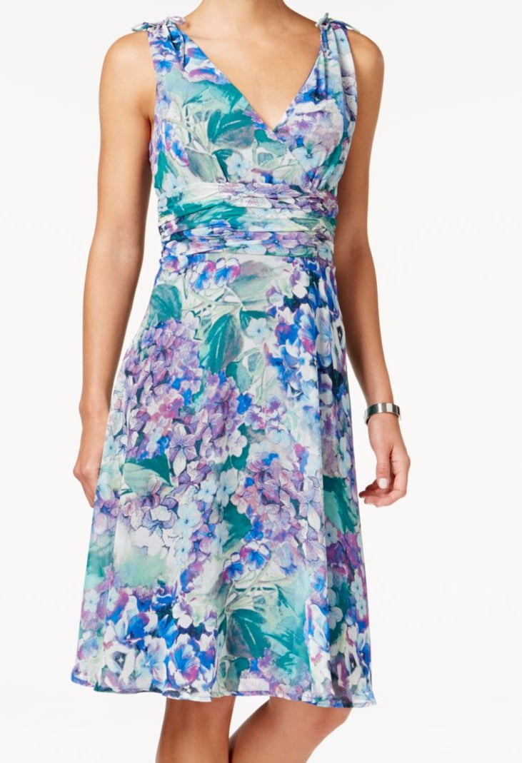 Connected Apparel - Connected Apparel NEW Blue Womens 8 Floral-Print ...