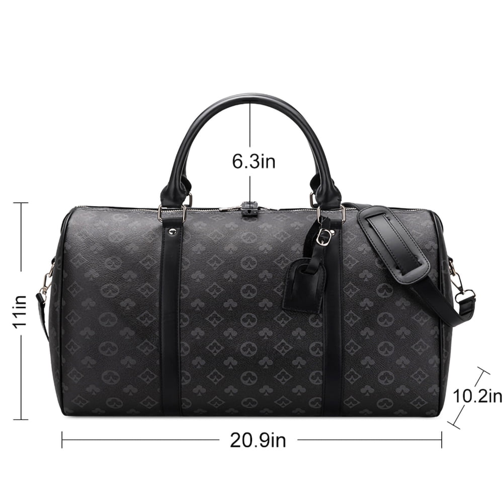 Richports Checkered Travel PU Leather Oversized Weekender Duffel Bag Overnight Handbag Gym Bag for Large, Adult Unisex, Clear