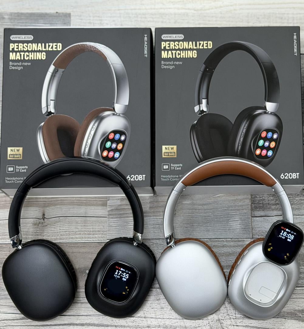 Smart Headphones with Detachable Touch Screen, Bluetooth Wireless Headset with TF Card Support, Multi-Functional Over-Ear Headphones for Music, Calls, Games, Alarm, Photo, Travel Business Daily Use