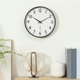 thumbnail image 6 of Mainstays 11.5” Quartz Black & White Schoolhouse Wall Clock with Red Second Hand, 6 of 7