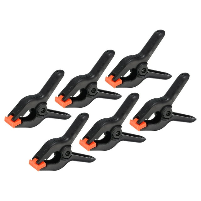 Unique Bargains Pinces à Ressort de 4 Pouces, Lot de 6 Pinces en Plastique Antidérapantes et Robustes, Noir