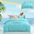 thumbnail image 4 of Solid Color Washed Bedding Set | Four Piece Duvet Cover Set | 1.8m Bed | 100% Breathable Soft Fabric | 180x220cm Duvet | 230x230cm Bedsheet | 48x74cm Pillowcases, 4 of 5
