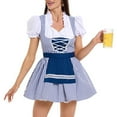 thumbnail image 6 of EINCcm Women Oktoberfest Dirndl Costume Plaid German Beer Festival Cosplay Bavarian Dress Halloween Fancy Dress with Apron, 6 of 9
