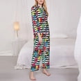 thumbnail image 3 of Fotbe Trendy Colorful Pineapples 1 Conjunto de Pijama de Manga Larga para Mujer con Estampado, Ropa de Dormir de 2 Piezas, Conjunto de Casa Suave y Cómodo con Bolsillos-Medium, 3 of 7