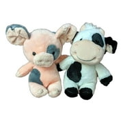 OINK & MOOTY Adorable Baby Pig & Cow 8" Stuffed Animal Plush by Aurora