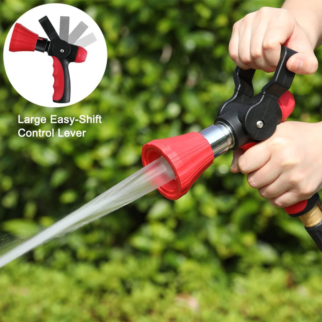 Professional Firefighter Design Garden Hose Nozzle With Big Control Handle And Sturdy Aluminum Build