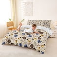 thumbnail image 2 of Castle Fairy Sport Baseball Duvet Cover King, Gloves Bats Stars Print King Bedding, Beige Brown,3 Pieces,1 Duvet Cover and 2 Pillowcases, 2 of 6