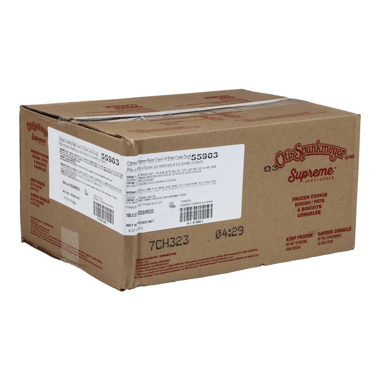 Otis Spunkmeyer Supreme Indulgence Oatmeal Cinnamon Raisin Craving Cookies, 2 Ounce - 156 per case.