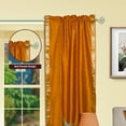 thumbnail image 2 of Mustard Yellow Rod Pocket Sheer Sari Curtain / Drape / Panel -60W x 84L-Piece, 2 of 4