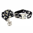thumbnail image 2 of Personalized Pet Collar Custom Puppy Nameplate ID Tag Adjustable Buckle Strong Black Daisy Flower Basic Collars Lead Leash ShopWise Round, 2 of 10
