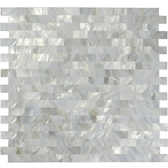 Art3d White Mother of Pearl Shell Mosaic Tile for Kitchen Backsplash Wall Tile 12x12"(1-Pack)