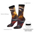 thumbnail image 4 of KLL Sunset Flower Meditating Raccoon Print Cool Socks Men's Women's Crew Socks Funny Crazy Novelty Stockings, 4 of 6