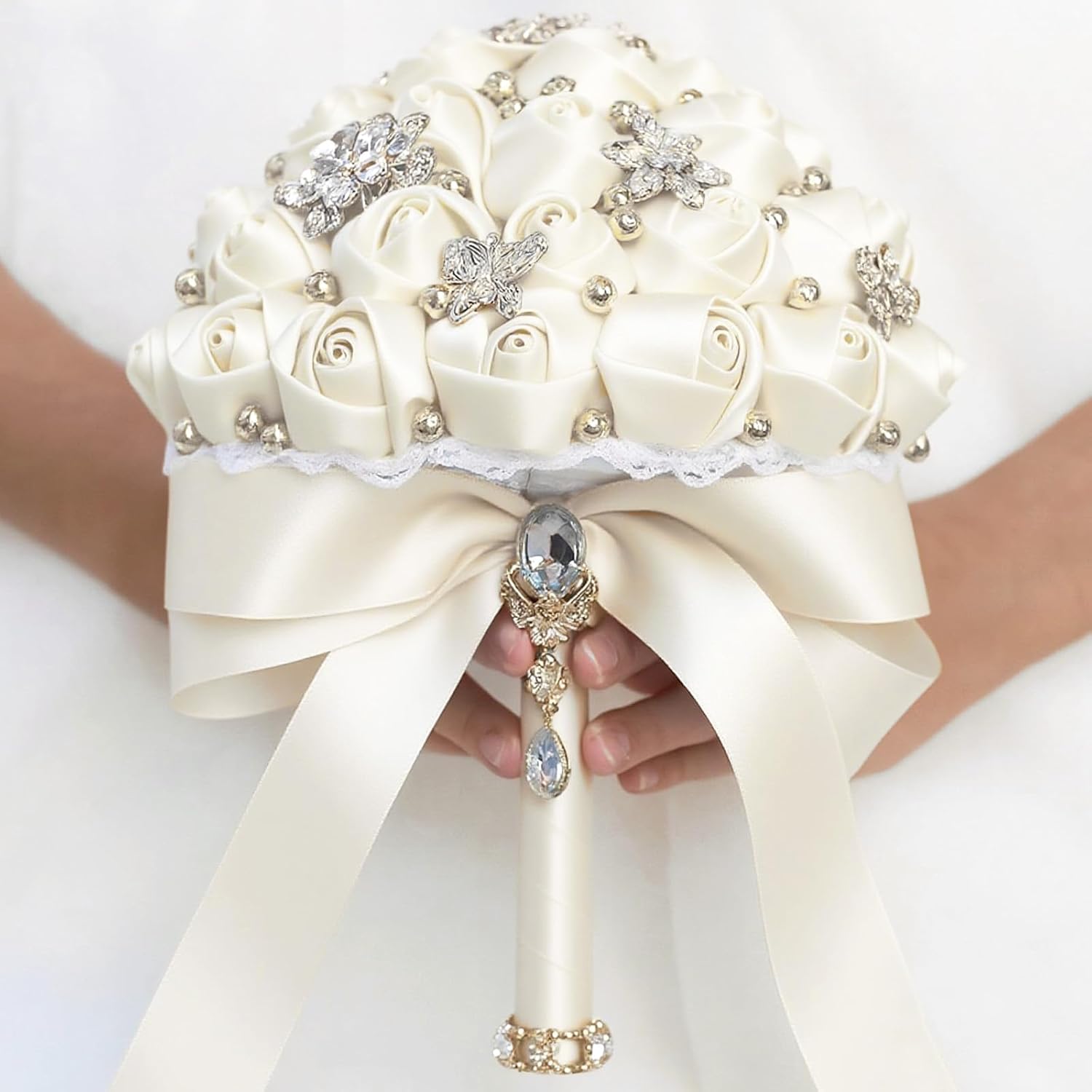 Pearl Ivory Satin Ribbon – 1 1/2'' x 100 Yards Polyester Ivory Ribbon for Gift Wrapping, Wedding, Party Decoration, DIY Crafts, Floral Bouquets and Wreath Bows