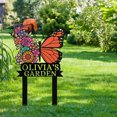thumbnail image 3 of Personalized Garden Signs, Custom Metal Colorful Butterfly Garden Sign for Outside, Butterfly Garden Stake Metal Sign Garden Name Sign, Garden Decor Sign Yard Sign with Stakes(16inches-Nonporous), 3 of 8