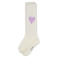 thumbnail image 6 of MeMoi Girls "Filled Heart" Ribbed Cotton-Rich Novelty Knee High Sock - Girls - Female, 4, Purple, 6 of 11