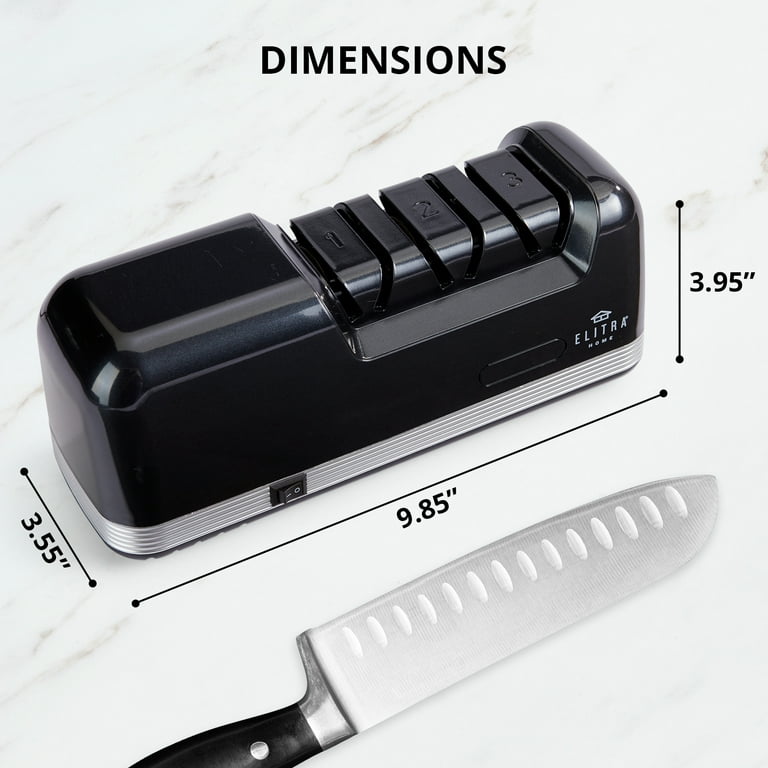  ELITRA HOME Professional Electric Knife Sharpener, 3 Stage  Chef Knife Sharpening Tool for Kitchen Knives, Pocket Knife Scissors &  Serrated Blades