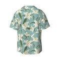 thumbnail image 6 of Lsque Lilies Flowers print Men's Cuban Collar Short Sleeve Shirt Summer Beachwear Casual Button Down Fashionable Vacation Leisure Shirt-XX-Large, 6 of 7