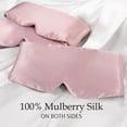 thumbnail image 2 of 100% Mulberry Silk Sleep Mask Eye Mask for Man and Woman with Adjustable Headband, Full Size Large Sleep Mask & Blindfold for Total Blackout for All Night Sleep, Travel & Nap- Light Plum, 2 of 7