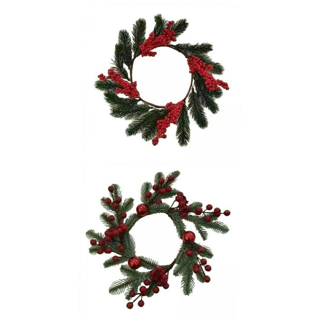 Guirnaldas de candelabros,Pequeñas coronas de velas navideñas para centros de mesa,Coronas navideñas Adornos navideños Manualidades para interiores,Guirnaldas de candelabros Decoración