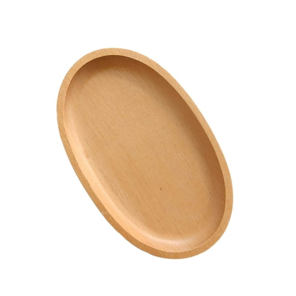 Natural Wood Dish Wooden Oval Plate Serving Or Bakery 20x12cm