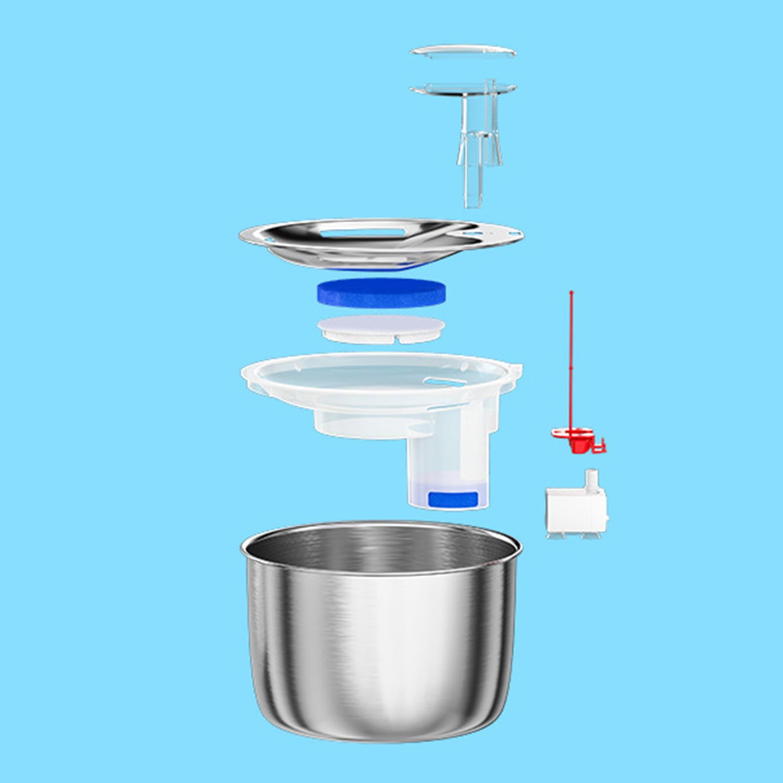 Bvdfgk Cat Water Fountain 304 Stainless Steel Container for Puppy Indoor Small Dogs
