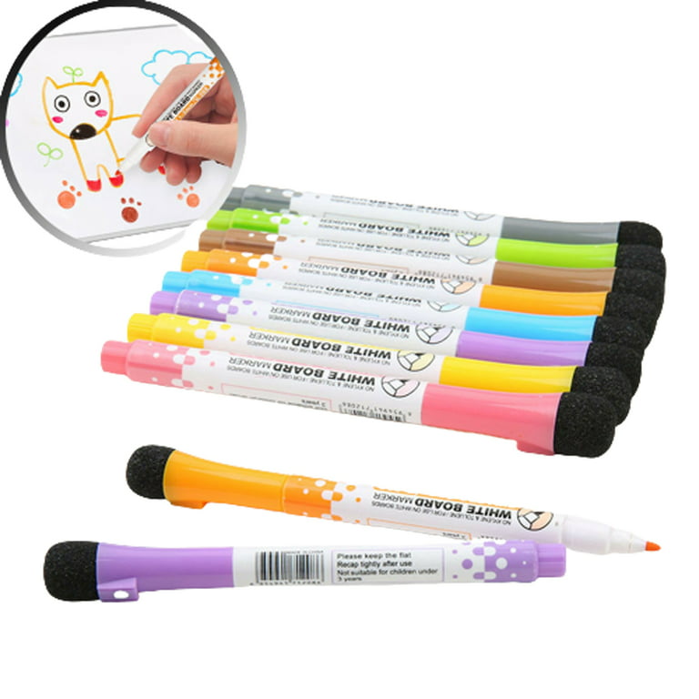  Dry Erase Marker for Black Glass Board, Maxtek Neon Chisel Tip Whiteboard  Marker, 8 Colors, 9 Count and Magnetic Wet Erase Marker, Fine Tip Whiteboard  Marker, 12 Colors Low Odor